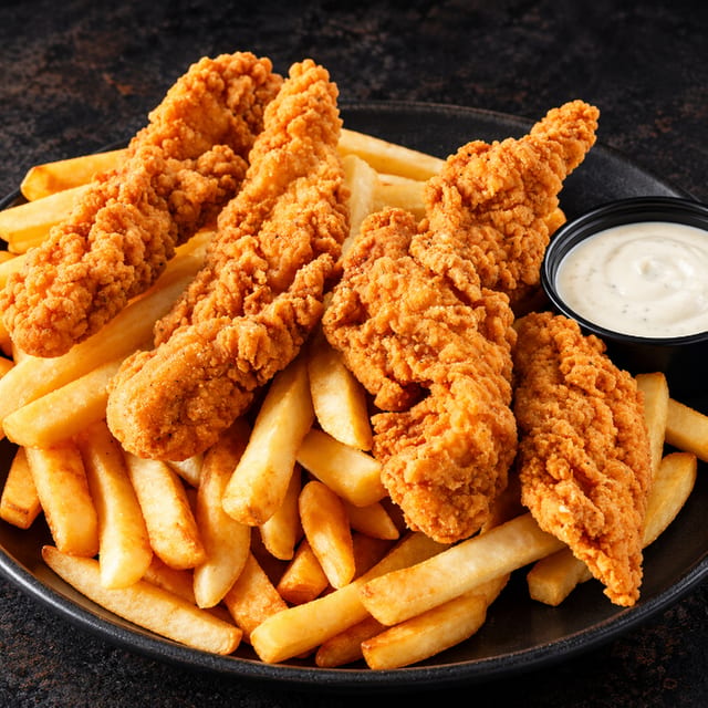 Chicken Tender & Fries.