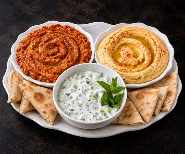 Trio Sampler & Pita.