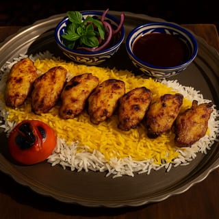 Saffron Wings Drumlets Kabob (کباب بال زعفرانی)